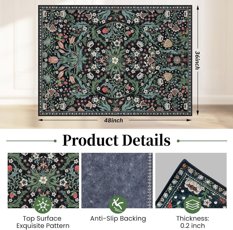 Lreedy Office Chair Mat for Hardwood Floor & Tile Floor,36"X 48" Heavy Duty Desk Chair Mat for Hard Floors, Under Desk Rug for Rolling Computer Chair,Anti Slip,Low Pile Carpet Floor Protector-Green Grass - Image 2
